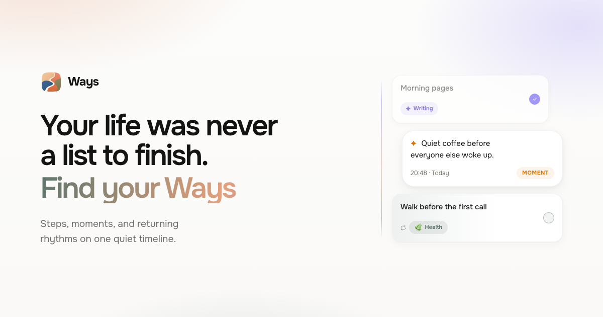 Burnout left me with a pile of unfinished journals, so I built an app that doesn't ask me to keep up